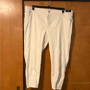 Women’s Cream Abercrombie& Fitch Curve Cotton Blend Jeans